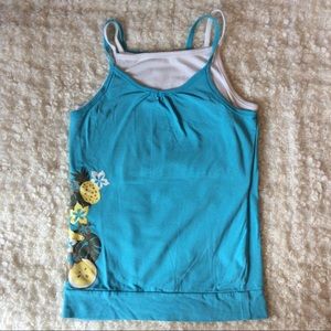 pineapple graphic layered tank top